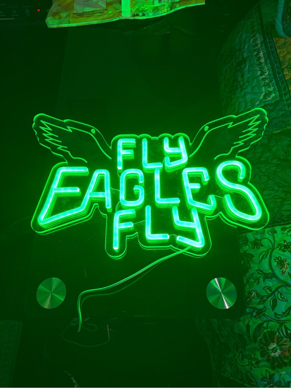 Fly Eagles Fly Neon Sign - Green